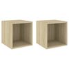 vidaXL Armoires murales 2 pcs Ch&ecirc;ne Sonoma 37x37x37 cm Bois ing&eacute;nierie