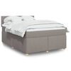 vidaXL Sommier &agrave; lattes de lit avec matelas Taupe 140x190 cm Tissu