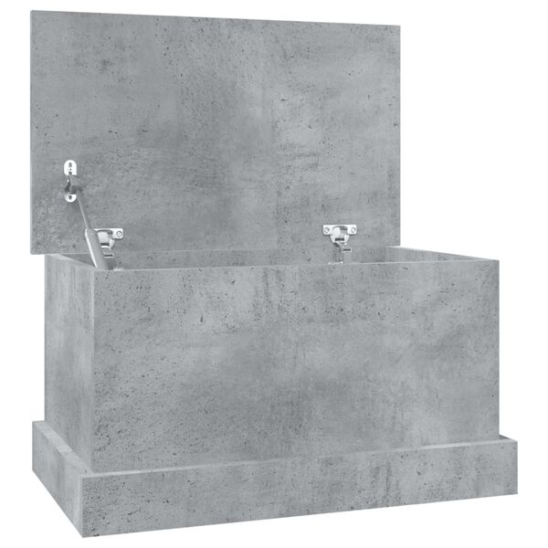 vidaXL Bo&icirc;te de rangement gris b&eacute;ton 50x30x28 cm bois d'ing&eacute;nierie