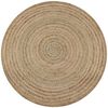 vidaXL Tapis Jute tress&eacute; 120 cm rond