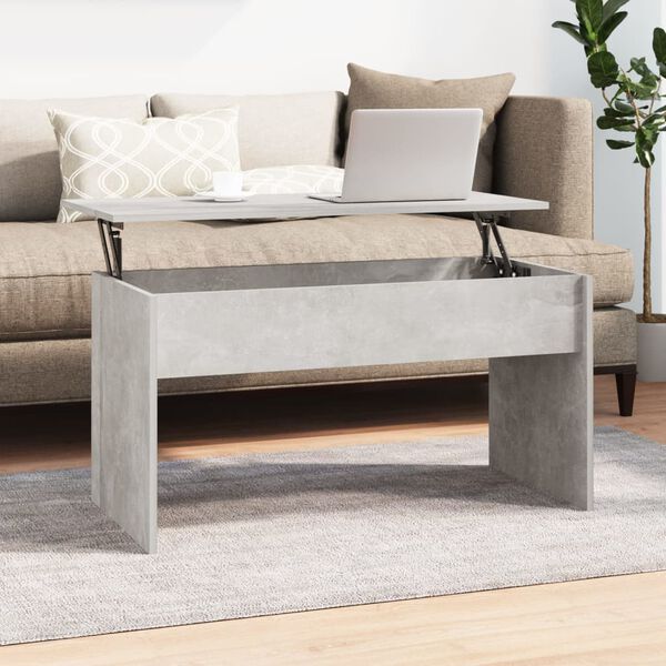vidaXL Table basse gris b&eacute;ton 102x50,5x52,5 cm bois d'ing&eacute;nierie