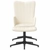 vidaXL Chaise de relaxation avec tabouret Blanc cr&egrave;me Velours