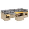 vidaXL Salon de jardin avec coussins 8 pcs beige r&eacute;sine tress&eacute;e