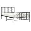 vidaXL Cadre de lit métal sans matelas avec pied de lit noir 107x203cm