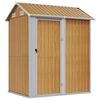 vidaXL Abri de jardin marron clair 192x152,5x237 cm acier galvanis&eacute;