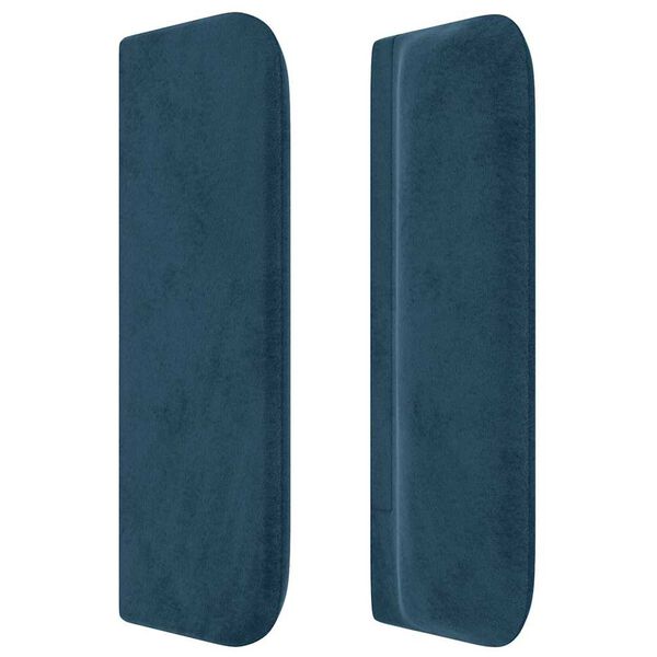 vidaXL T&ecirc;te de lit avec oreilles Bleu fonc&eacute; 203x16x78/88 cm Velours