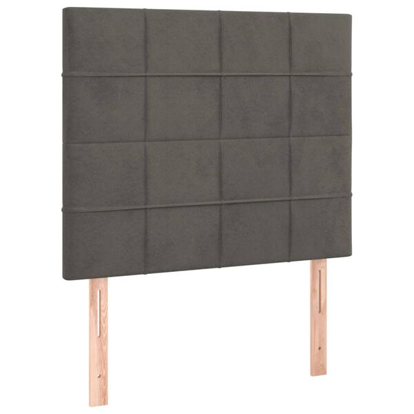 vidaXL T&ecirc;te de lit Gris fonc&eacute; 100x5x118/128 cm Velours