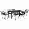 vidaXL Ensemble de salle &agrave; manger pour jardin 7 pcs Noir
