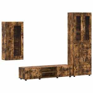 vidaXL Ensemble meuble TV FLORIN 3 pc 150 x 39 x 30 cm Ch&ecirc;ne fum&eacute;