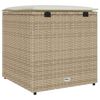 vidaXL Bo&icirc;te &agrave; coussins avec stockage Beige 50 x 50 x 50 cm polyrotin