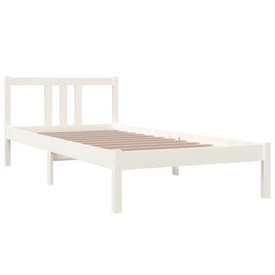 vidaXL Cadre de lit Blanc Bois massif 90x200 cm