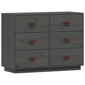 vidaXL Buffet Gris 100x40x75 cm Bois massif de pin