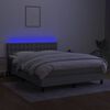 vidaXL Sommier &agrave; lattes de lit et matelas et LED Gris clair 140x190 cm