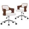 vidaXL Chaises pivotantes &agrave; manger lot de 2 bois courb&eacute; et similicuir