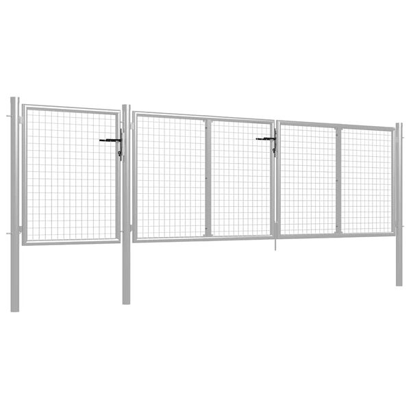 vidaXL Portail de jardin en acier 400 x 100 cm argenté