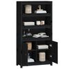 vidaXL Buffet haut Noir 80x35x154 cm Bois massif de pin