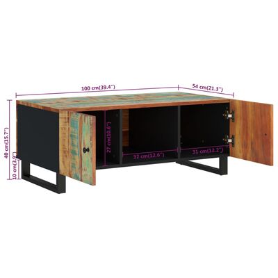 vidaXL Table basse 100x54x40 cm bois de récupération et d'ingénierie