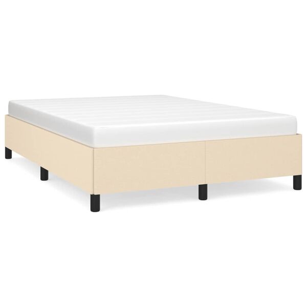 vidaXL Cadre de lit sans matelas cr&egrave;me 140x190 cm tissu