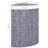 vidaXL Panier &agrave; linge d'angle Bambou Gris 60 L