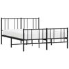 vidaXL Cadre de lit métal sans matelas avec pied de lit noir 120x190cm