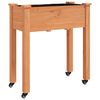 vidaXL Jardini&egrave;re sur roues avec doublure brun 71x37x80 cm bois sapin