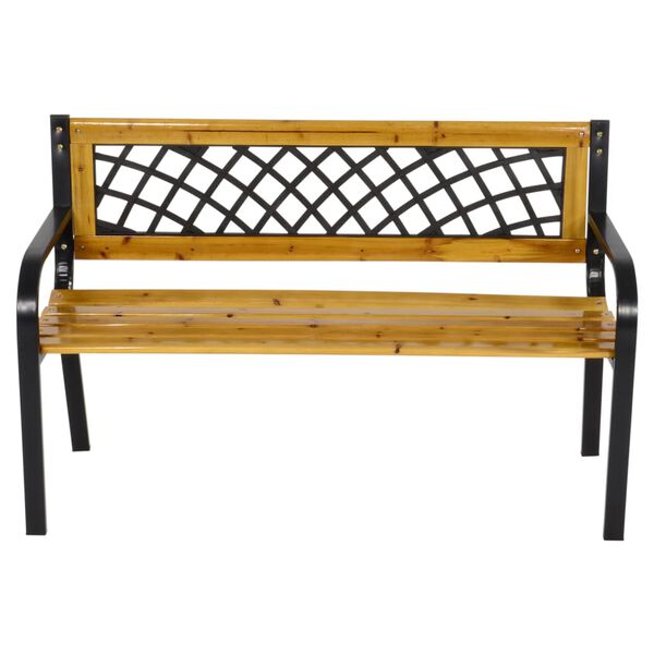 Lesli Living Banc de jardin York 118x50x74 cm M&eacute;tal Noir