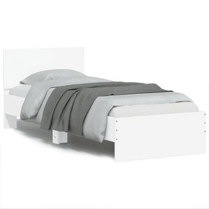 vidaXL Cadre de lit sans matelas avec t&ecirc;te de lit blanc 90x190 cm