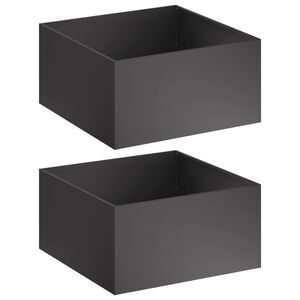 vidaXL Cache-pot de jardin 2 pc Noir 60 x 60 x 40 cm