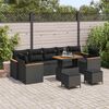 vidaXL Ensemble de canap&eacute; de jardin 10 pcs Noir Poly rotin
