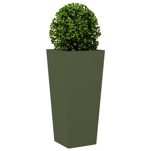 vidaXL Jardini&egrave;res 2 pcs vert olive 35x35x75 cm acier