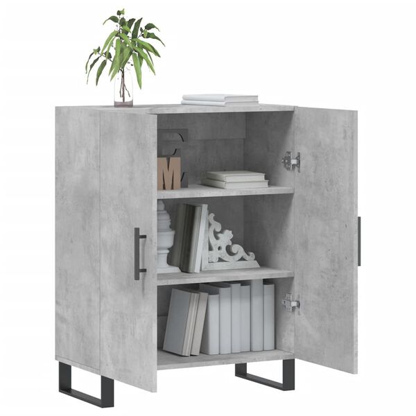vidaXL Buffet gris b&eacute;ton 69,5x34x90 cm bois d'ing&eacute;nierie