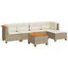 vidaXL Salon de jardin avec coussins 6 pcs beige r&eacute;sine tress&eacute;e