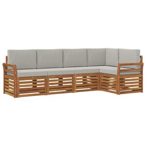 vidaXL Ensemble de canap&eacute;s d'ext&eacute;rieur 5 pc Gris Naturel et Clair
