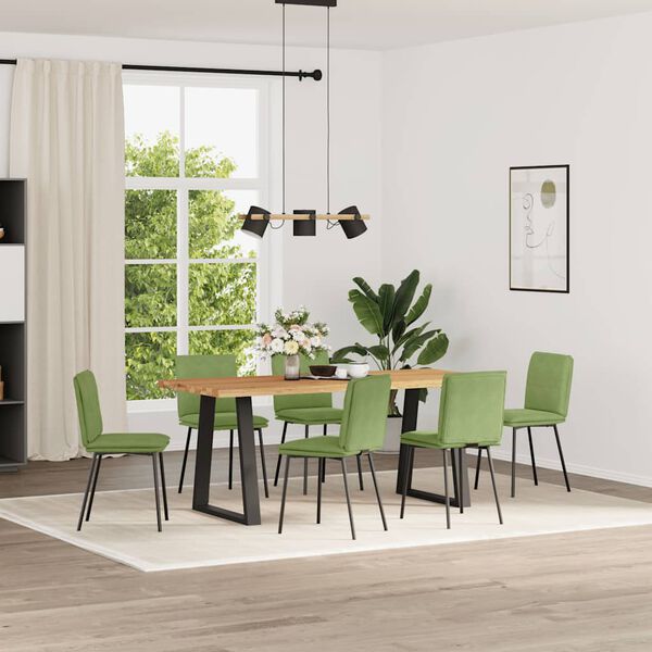 vidaXL Chaises &agrave; manger lot de 6 vert clair velours