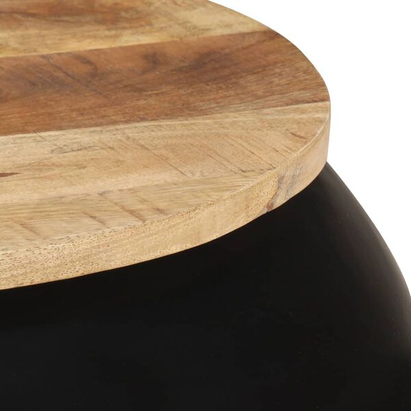 vidaXL Table basse Noir 68x68x30 cm Bois de manguier solide