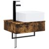 vidaXL Basin de lavage mural Ch&ecirc;ne fum&eacute; 53 x 35 x 39 cm