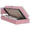 vidaXL Lit de rangement LED avec matelas Rose 90 x 200 cm Velours
