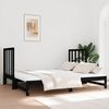 vidaXL Lit coulissant sans matelas noir 2x(90x190) cm
