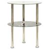 vidaXL Table 2 niveaux Transparent et noir marbre 38 cm Verre tremp&eacute;