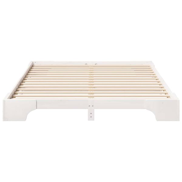 vidaXL Cadre de lit Blanc 160 x 220 cm Pin massif