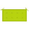 vidaXL Banc de jardin avec coussin vert vif 112 cm Bois de teck massif