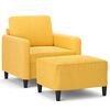 vidaXL Fauteuil avec repose-pied Jaune clair 60 cm Velours