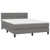 vidaXL Sommier &agrave; lattes de lit avec matelas Gris fonc&eacute; 140x190cm Tissu