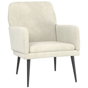 vidaXL Fauteuil Cr&egrave;me 62x79x79 cm Velours