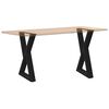 vidaXL Pieds de table &agrave; manger 2 pi&egrave;ces Noir 60 x (72-73,3) cm Acier