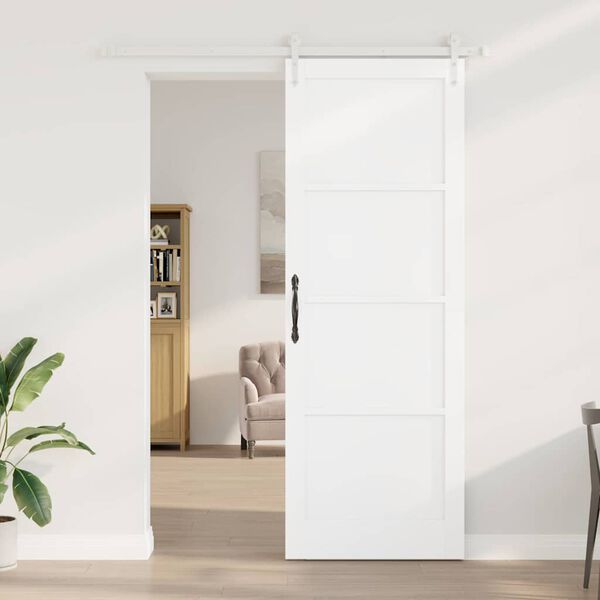 vidaXL Porte coulissante ORKDAL Blanc 83 x 232 cm Pin massif