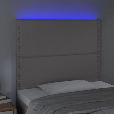 vidaXL Tête de lit à LED Gris 100x5x118/128 cm Similicuir