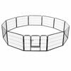 vidaXL Parc pour chiens 12 panneaux Acier 80 x 60 cm Noir