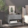 vidaXL Table de chevet murale Gris b&eacute;ton