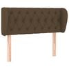 vidaXL T&ecirc;te de lit avec oreilles Marron fonc&eacute; 103x23x78/88 cm Tissu